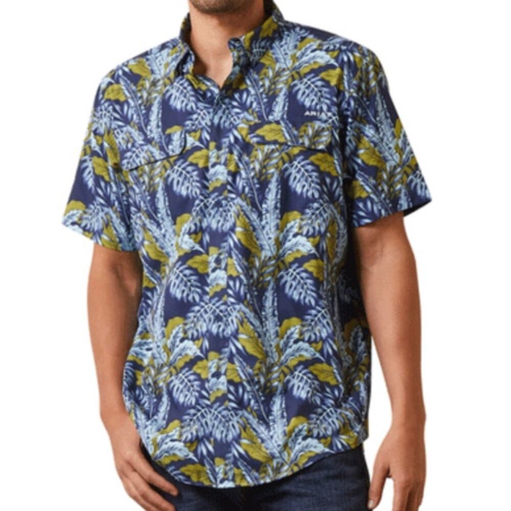 Ariat Men's VentTEK Outbound Shirt Midsummer Night Size L Performance Upf 50